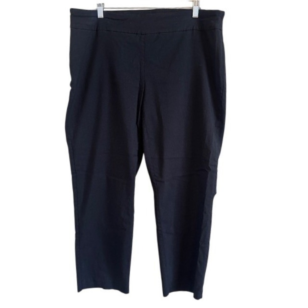 Counterparts Women's Black Pull On Stretch Cropped Ankle Pants 16W